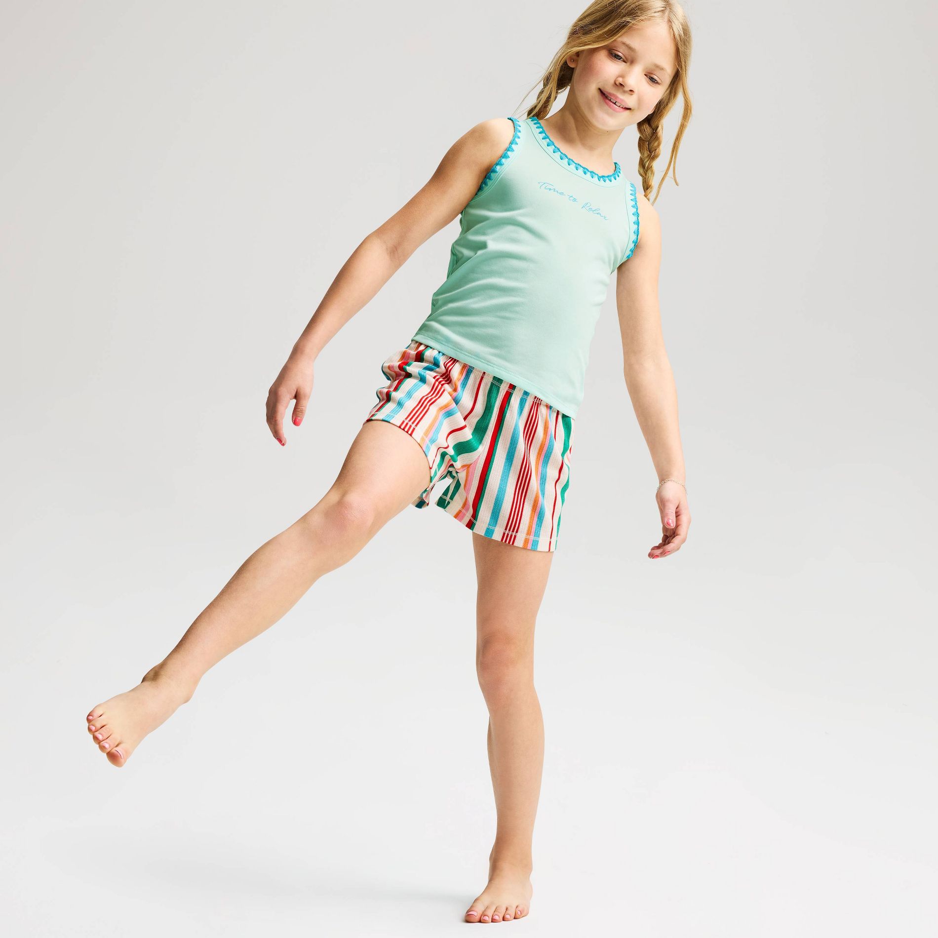 Girls' Scalloped Trim Tank Pajama Set - Cat & Jack™