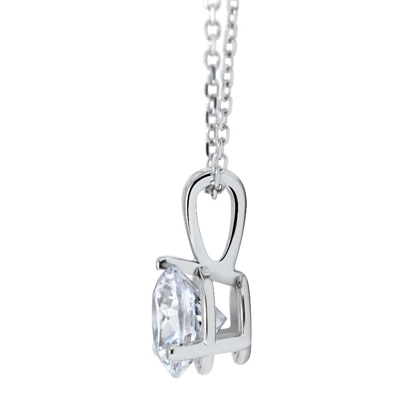 Pompeii3 3/4 ct Solitaire  Lab Created Diamond Pendant available in 14K and Platinum, 2 of 5
