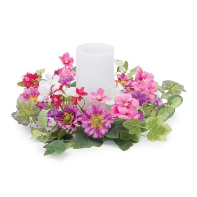 Melrose Daisy Floral Candle Ring 11.5"D