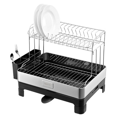 Stainless Steel 2-Tier Dish Drying Rack with Utensil Cup