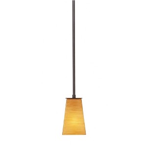 Toltec Lighting Apollo 1 - Light Pendant in  Dark Granite with 5" Square Cayenne Linen Shade - 1 of 1