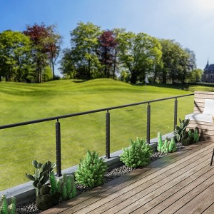 Black Cable Top Rail , Cable Railing System Kit Indoor Outdoor - 1 of 4