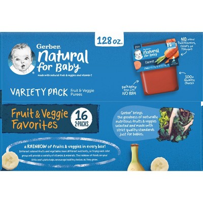 Gerber Sitter 2nd Foods 16pk Fruit &#38; Veggie Baby Food Variety Pack - 128oz