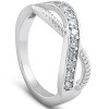 Pompeii3 1/2 Ct Diamond Infinity Braided Anniversary Right Hand Ring 10k Whie Gold - 3 of 4