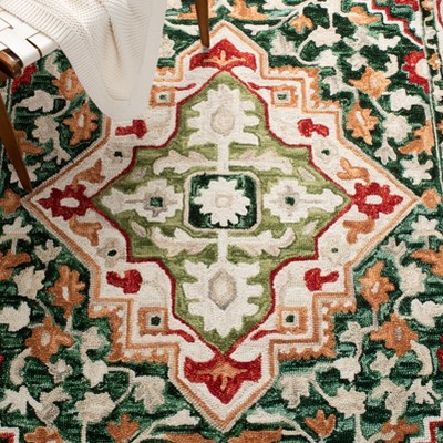 Aspen Red and Green Hand-Tufted Wool Area Rug