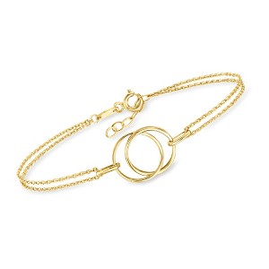 Ross-Simons 10kt Yellow Gold Double-Circle Bracelet Size 6.5 - 1 of 3