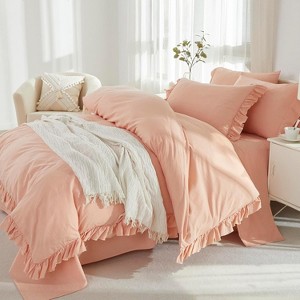 BAGOKIE 100% Washed Pure Cotton 2pcs Girl Bedding Duvet Cover Set - 1 of 4