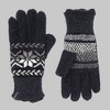 Isotoner Snowflake Chenille Gloves - Black: Acrylic Knit, Ribbed Cuffs, Full Lining, One Size Fits Most - 2 of 3