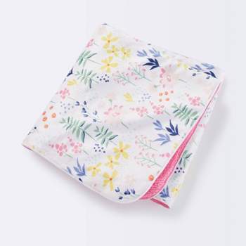Plush Velboa Baby Blanket Wildflower - Cloud Island™ Pink