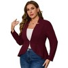 Coolmee Women Large Size Casual Blazer Open Front Long Sleeve Ruffle Hem Work Office Cardigan Jackets - 3 of 4