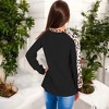 Anna-Kaci Women's Waffle Knit Top with Leopard Print Contrast and V-Neck Detail for Casual Looks - 3 of 4