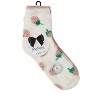Memoi 4 Pair Women's "Strawberries" Plush Velour Cozy Crew Socks Ivory 9-11 - 2 of 3