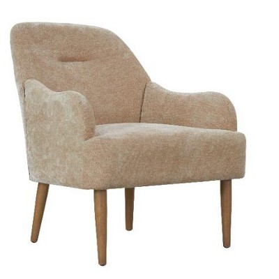 CAVINAS Chenille Fabric Accent Chair, Upholstered Armchair with Wooden Frame and Floor-Protecting Pads, Comfy Decorative Chair