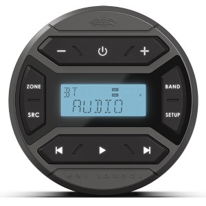 Wet Sounds WS-MC-RND Round Media Center with USB Port, AM/FM, BT, and AUX modes, 25W X 4, Dedicated USB Charging Port - 1 of 4