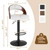 VECELO Swivel Bar Stools Height Adjustable Wooden Barstools, Set of 2 Seats - 3 of 4