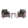 Sonkuki 3 Pieces Patio Chairs & Side Table, PE Rattan Wicker Patio Furniture with Washable Cushion - 2 of 4