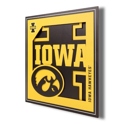 NCAA Iowa Hawkeyes 3D Logo Series Wall Art - 12"x12"