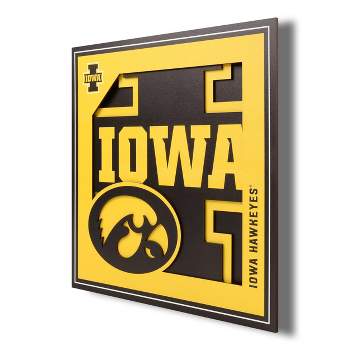 NCAA Iowa Hawkeyes 3D Logo Series Wall Art - 12"x12"