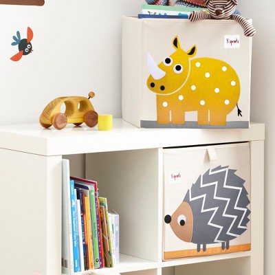 Yellow Rhino Foldable Fabric Storage Cube for Kids