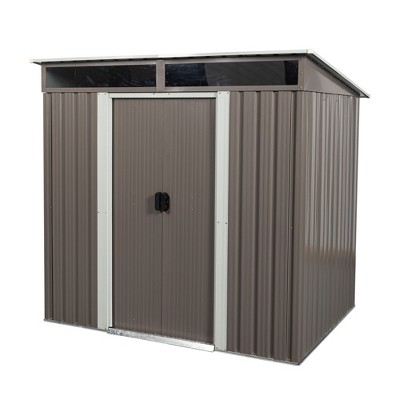 NicBex Metal Outdoor Storage Shed with Double Lockable Doors and Air Vent/Transparent Plate for Backyard Garden,Patio