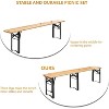 VINGLI 6 Foot Folding Picnic Table with Benches, Weather-Resistant Wood Beer Camping Table w/Carrying Handles - 3 of 4