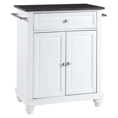 Cambridge Solid Black Granite Top Portable Kitchen Island - Crosley