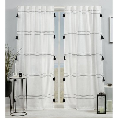 Demi Light Filtering Curtain Panel with Tassels - Exclusive Home