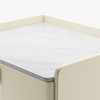 POVISON 21.65"Modern Nightstand with 3 Drawers, Beige Bedside Table, Sintered Stone Tabletop, Beige, Fully-Assembled - 4 of 4