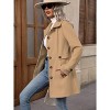 Women's Lapel Collar Long Sleeve Button Long Coat Fall Casual Slim Fit Jacket Elegant Outerwear With Pockets - 4 of 4