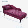 Beautyolove 60.6" Velvet Chaise Lounge Buttons Tufted Nailhead Trimmed Solid Wood Legs with 1 Pillow,Burgundy - 3 of 4