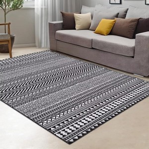 Bedroom Carpet, Indoor Bohemian Style Carpet, Soft Non-Slip, Machine Washable, Bedroom/Office/Living Room/Dining Room Soft Decorative Carpet - 1 of 4