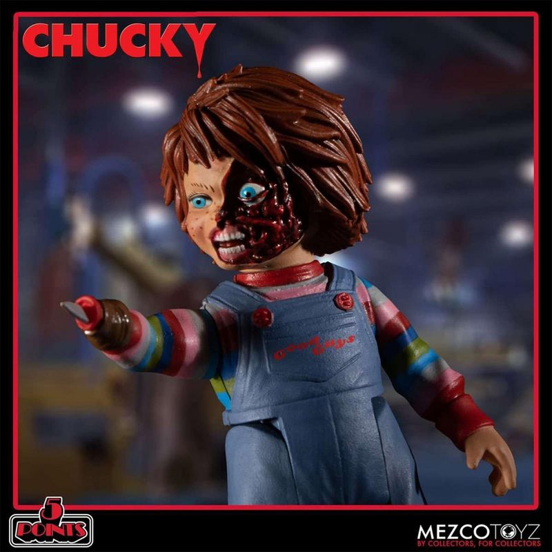 Mezco Toyz Child's Play Chucky Deluxe 5 Point Figure Set, 4 of 10