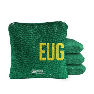 Skip's Garage | Gameday Eugene Synergy Pro Green Cornhole Bags (Set of 4) - 1 of 4