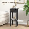 CIPACHO 2-Tier Side Tables Set of 2 with Drawer and Shelf, 2 Pieces End Tables for Living Room and Hallway, Black - 4 of 4
