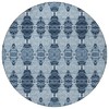 Navy Blue And Denim Blue Moroccan Washable Indoor Outdoor Area Rug - 4 of 4