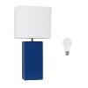 21" Monaco Avenue Modern Leather Table Lamp - Elegant Designs - 3 of 4