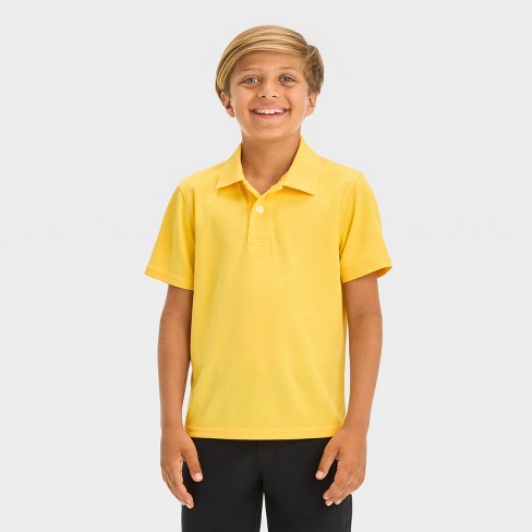 Boys' Short Sleeve Performance Uniform Polo Shirt - Cat & Jack™ Yellow ...