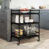 vidaXL Kitchen Trolley Black 25.6 in.x15.7 in.x34.1 in. Engineered Wood - 3 of 4