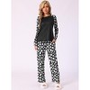 cheibear Halloween Party Cosplay Family Print Long Sleeve Top and Pants Pajama Set Black - 2 of 4