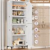 Tall Kitchen Pantry Cabinet, 5 Tier Food Storage Cabinet with 4 Doors and Adjustable Shelves for Kitchen, Dining Room, Bathroom - 4 of 4
