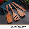 Attop Wooden Spatula for Cooking, Teak Spatulas for Kitchen Use Wooden Cooking Utensils Set of 4 - 3 of 4
