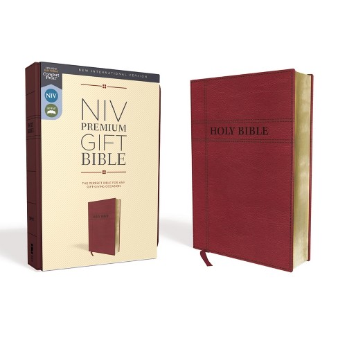 Niv, Premium Gift Bible, Leathersoft, Burgundy, Red Letter Edition, Comfort  Print - By Zondervan (leather Bound) : Target