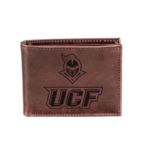 Evergreen NCAA UCF Knights Brown Leather Bifold Wallet Officially Licensed with Gift Box - 1 of 1