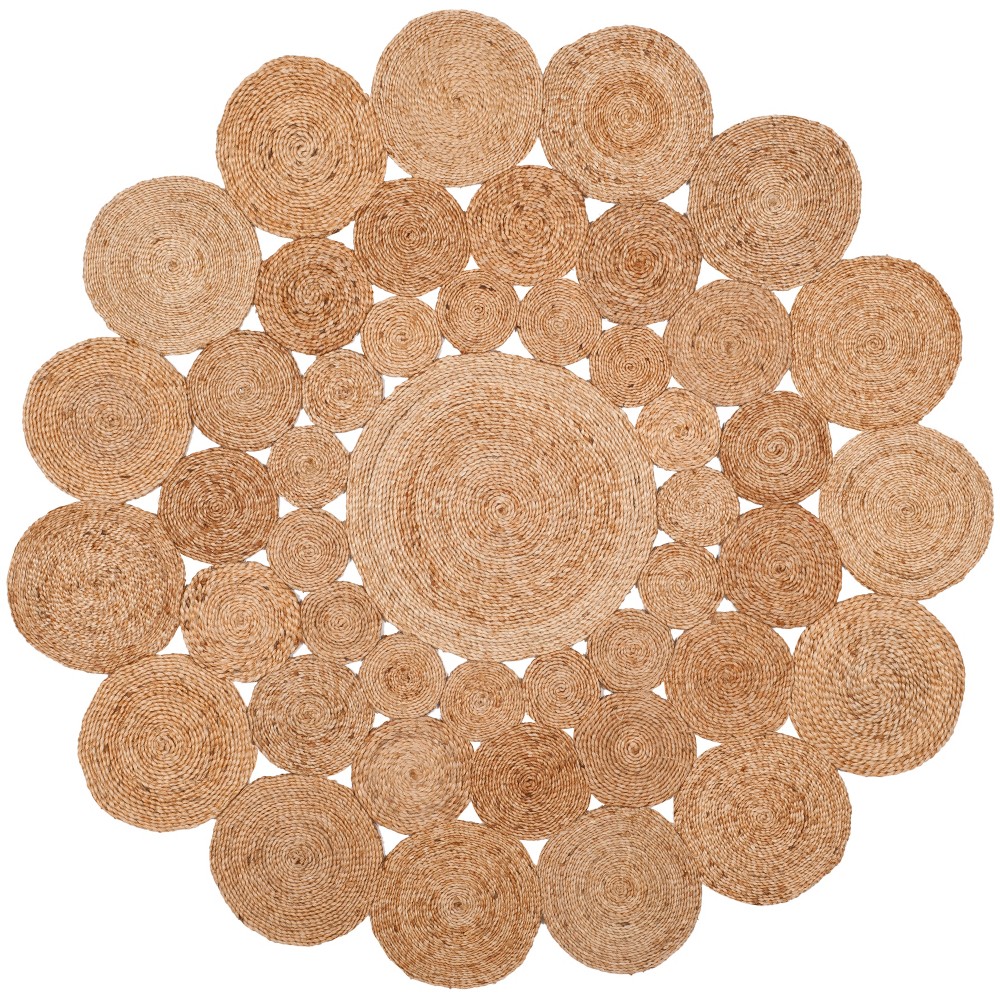 6'x6' Round Taylor Solid Woven Rug Natural Round - Safavieh