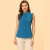 INSPIRE CHIC Women's Ruffled Curved Hem Business Office Vintage Sleeveless Blouse - 2 of 4