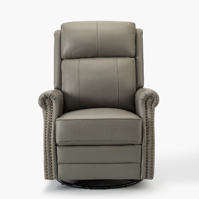 Irene 30.5" Wide Genuine Leather Manual Recliner with Rolled Arms | ARTFUL LIVING DESIGN