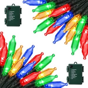 FAAYFIAN 2-Pack 33 ft 50-LED Battery Operated Christmas Lights, Warm White String Lights with 8 Modes & Timer - 1 of 4