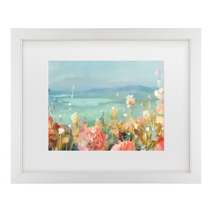 Trademark Fine Art - Danhui Nai Coastal Dahlias Crop Matted Framed Art - 1 of 4