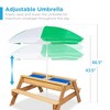 Best Choice Products Kids 3-in-1 Outdoor Convertible Wood Activity Sand & Water Picnic Table w/ Umbrella - image 4 of 4