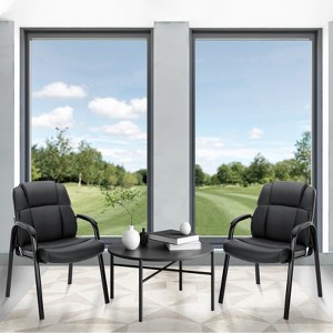 Wooakway PU Leather Conference Room Reception Chairs with Padded Arms - 1 of 4